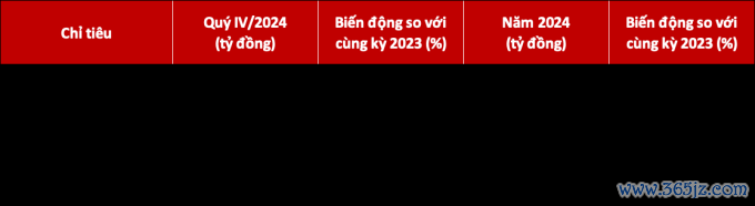 Chi tiết chỉ tiêu của DNSE trong năm 2024， so với năm 2023. Nguồn: DNSE